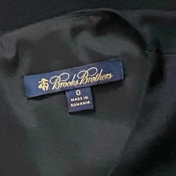 BROOKS BROTHERS | Classic Black Single Pleat A-Line Midi Sheath Dress Size 0 - Picture 9 of 10